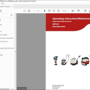 Dynapac DRP15X Reversible plate Operating & Maintenance Manual DL820616 - PDF DOWNLOAD