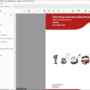 Dynapac DRP20D Reversible plate Operating & Maintenance Instruction Manual DL820703 - PDF DOWNLOAD