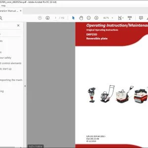 Dynapac DRP25D Reversible plate Operating & Maintenanace Instruction Manual DL820525 - PDF DOWNLOAD