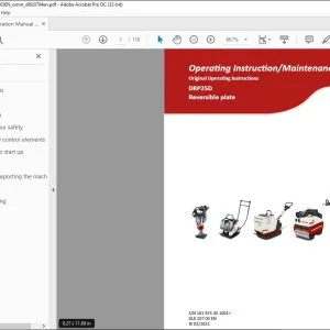 Dynapac DRP25D Reversible plate Operating & Maintenance Instruction Manual DL820704 - PDF DOWNLOAD