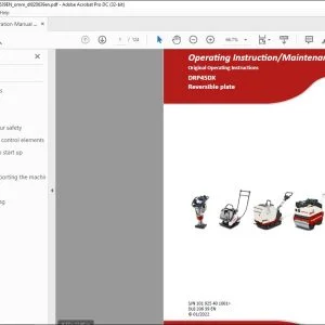 Dynapac DRP45DX Reversible plate Operating & Maintenance Instruction Manual DL820639 - PDF DOWNLOAD