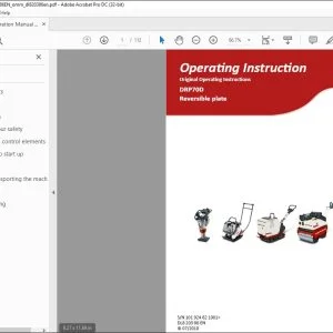 Dynapac DRP70D Reversible plate Operating Instruction Manual DL820386 - PDF DOWNLOAD
