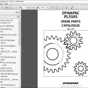 Dynapac PL350S SPARE PARTS CATALOGUE MANUAL 501-170 - PDF DOWNLOAD