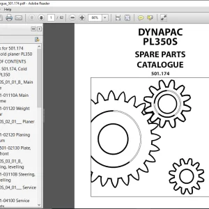 Dynapac PL350S SPARE PARTS CATALOGUE MANUAL 501-174 - PDF DOWNLOAD