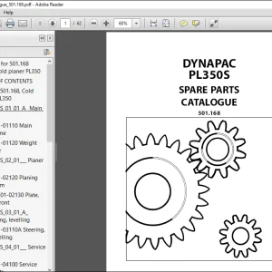 Dynapac PL350S SPARE PARTS CATALOGUE MANUAL 501.168 -  PDF DOWNLOAD