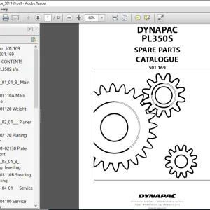 Dynapac PL350S SPARE PARTS CATALOGUE MANUAL 501.169  - PDF DOWNLOAD