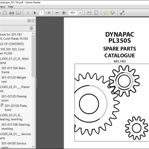 Dynapac PL350S SPARE PARTS CATALOGUE MANUAL 501.193 -  PDF DOWNLOAD