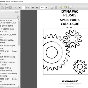 Dynapac PL350S SPARE PARTS CATALOGUE MANUAL 501.197 - PDF DOWNLOAD