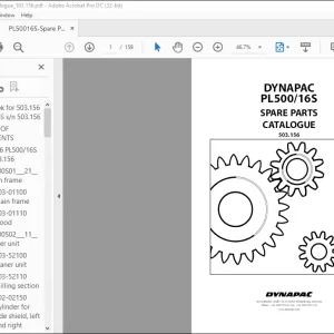 Dynapac PL500 16SSPARE PARTS CATALOGUE MANUAL 503.156 -  PDF DOWNLOAD