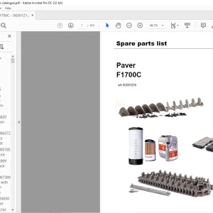 Dynapac Paver F1700C Spare parts list Manual SN0G001216 - PDF DOWNLOAD