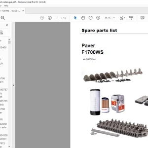 Dynapac Paver F1700WS Spare parts list Manual SN0G001244 - PDF DOWNLOAD