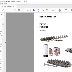 Dynapac Paver F2500C Spare parts list Manual SN0G000541 - PDF DOWNLOAD