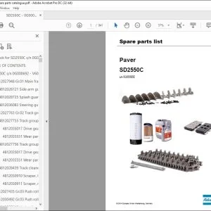 Dynapac Paver SD2550C Spare parts list Manual SN0G000692 - PDF DOWNLOAD