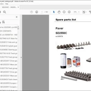 Dynapac Paver SD2550C Spare parts list Manual SN0G000734 - PDF DOWNLOAD