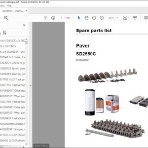 Dynapac Paver SD2550C Spare parts list Manual SN0G000679 -  PFD DOWNLOAD