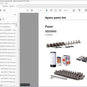 Dynapac Paver SD2550C Spare parts list Manual SN0G000942 - PDF DOWNLOAD