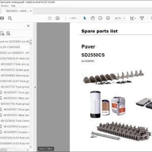 Dynapac Paver SD2550CS Spare Parts list Manual SN0G000551 - PDF DOWNLOAD