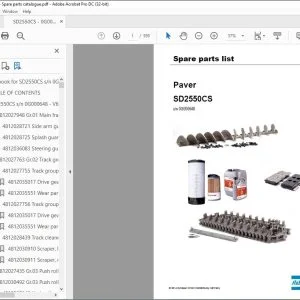 Dynapac Paver SD2550CS Spare parts list Manual SN0G000648 -  PDF DOWNLOAD