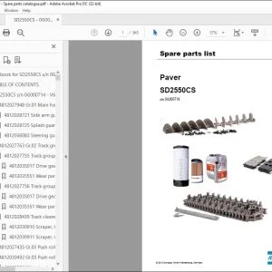 Dynapac Paver SD2550CS Spare parts list Manual SN0G000714 - PDF DOWNLOAD