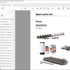 Dynapac Paver SD2550CS Spare parts list Manual SN0G000930 - PDF DOWNLOAD