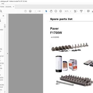 Dynapac Screed F1700W Spare parts list Manual SN0G000969 - PDF DOWNLOAD