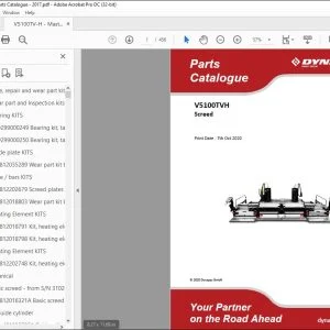 Dynapac Screed V5100TVH Parts Catalogue Manual -  PDF DOWNLOAD