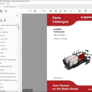 Dynapac Tracked paver F1250CS Engine Deutz Stage V Parts Catalogue Manual -PDF DOWNLOAD