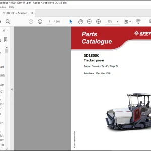 Dynapac Tracked paver F1800C Engine Cummins Tier4  Stage IV Spare parts list Manual - PDF DOWNLOAD