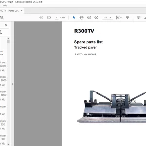 Dynapac Tracked paver R300TV Spare parts list Manual 4100017 - PDF DOWNLOAD