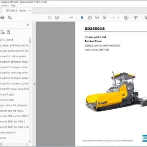 Dynapac Tracked paver SD2550CS Engine Cummins QSB6.7-C260 Spare parts list Manual - PDF DOWNLOAD