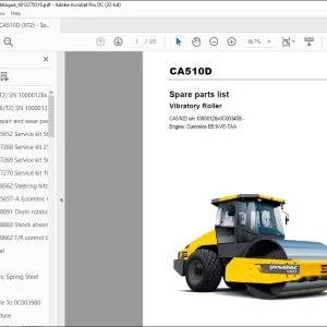 Dynapac Vibratory Roller CA510D  Engine Cummins B5.9-VE-TAA Spare parts list manual  - PDF DOWNLOAD