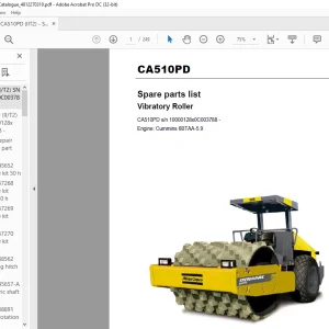 Dynapac Vibratory Roller CA510PD Engine Cummins 6BTAA-5.9 Spare Parts list Manual - PDF DOWNLOAD