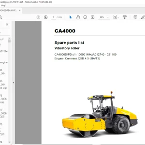 Dynapac Vibratory roller CA4000 Engine Cummins QSB 4.5 (IIIA/T3) Spare parts list Manual - PDF DOWNLOAD