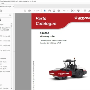 Dynapac Vibratory roller CA6500 Parts catalogue manual - PDF DOWNLOAD