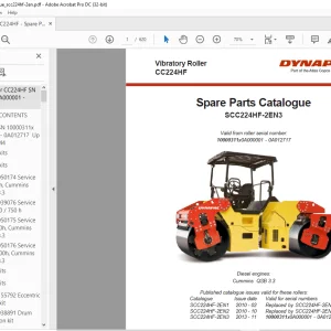 Dynapac Vibratory roller CC224HF Spare Parts catalogue manual  - PDF DOWNLOAD
