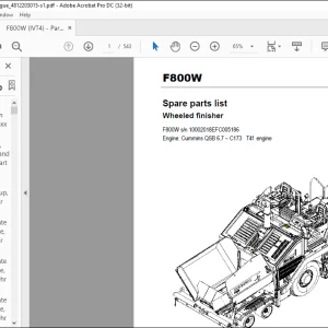 Dynapac Wheeled finisher Engine Cummins QSB 6.7 – C173 T4f engine Spare parts list Manual  - PDF DOWNLOAD