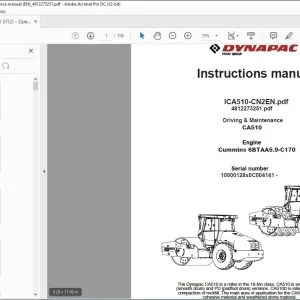 Dynapac lCA510-CN2EN CA510 Driving & Maintenance Manual 4812273251 - PDF DOWNLOAD
