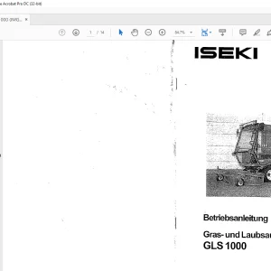 ISEKI GLS1000 Betriebsanleitung -  PDF DOWNLOAD (German)