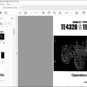 ISEKI TRACTOR IE 4320 TE4370 Operation Manual - PDF DOWNLOAD