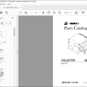 ISEKI TRACTOR SBC950F3 Parts Catalogue Manual - PDF DOWNLOAD