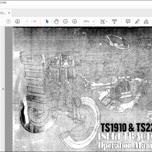 ISEKI TRACTOR TS Series TS1910 & TS2220 Operation Manual -  PDF DOWNLOAD