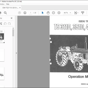 ISEKI TRACTOR TS3110 3510 4510 Operation Manual - PDF DOWNLOAD