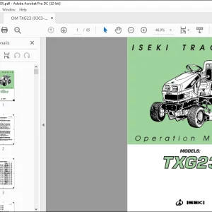 ISEKI TRACTOR TXG 23 Operation Manual - PDF DOWNLOAD
