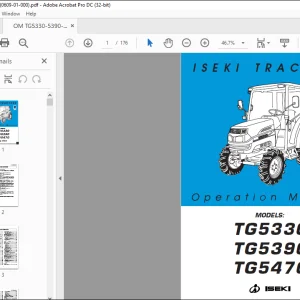 ISEKI TRACTORS TG5330 TG5390 TG5470 Operation Manual - PDF DOWNLOAD