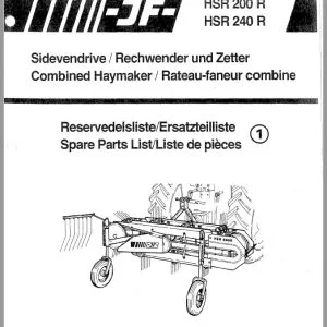 JF HSR 200 R HSR 240 R Combined Haymaker Spare Parts Manual - PDF Download