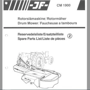 JF STOLL CM 1900 Drum Mower Parts Manual PDF DOWNLOAD