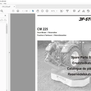 JF STOLL CM 225 Drum Mower Parts Manual PDF DOWNLOAD