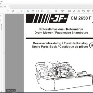 JF STOLL CM 2650F Drum Mower Parts Manual PDF DOWNLOAD
