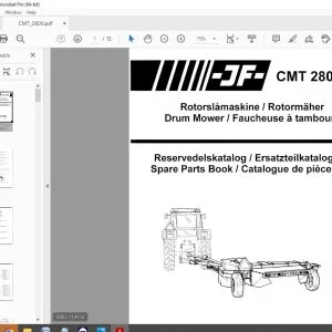 JF STOLL CMT 2800 Drum Mower Parts Manual PDF DOWNLOAD