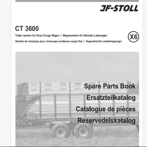 JF STOLL CT 3600 Trailer Section for Chop forage Wagon Parts Manual PDF DOWNLOAD